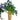 Springtime Violet Purple Flower Sprays w Blue Floral Green Leaves In Basket