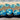 1yd Large Blue Rose Floral Print Wide Stripe Cotton Craft Sewing Fabric Remnant
