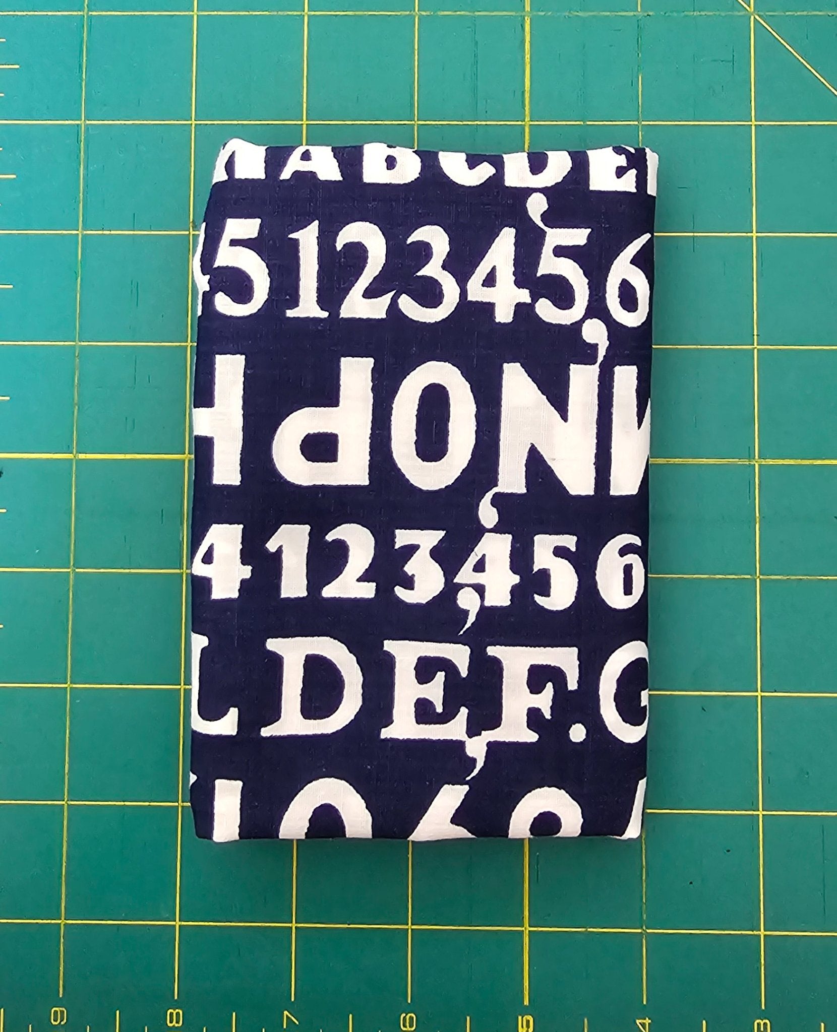 Fat Quarter Cotton Fabric Dark Blue Letter & Numbers 22