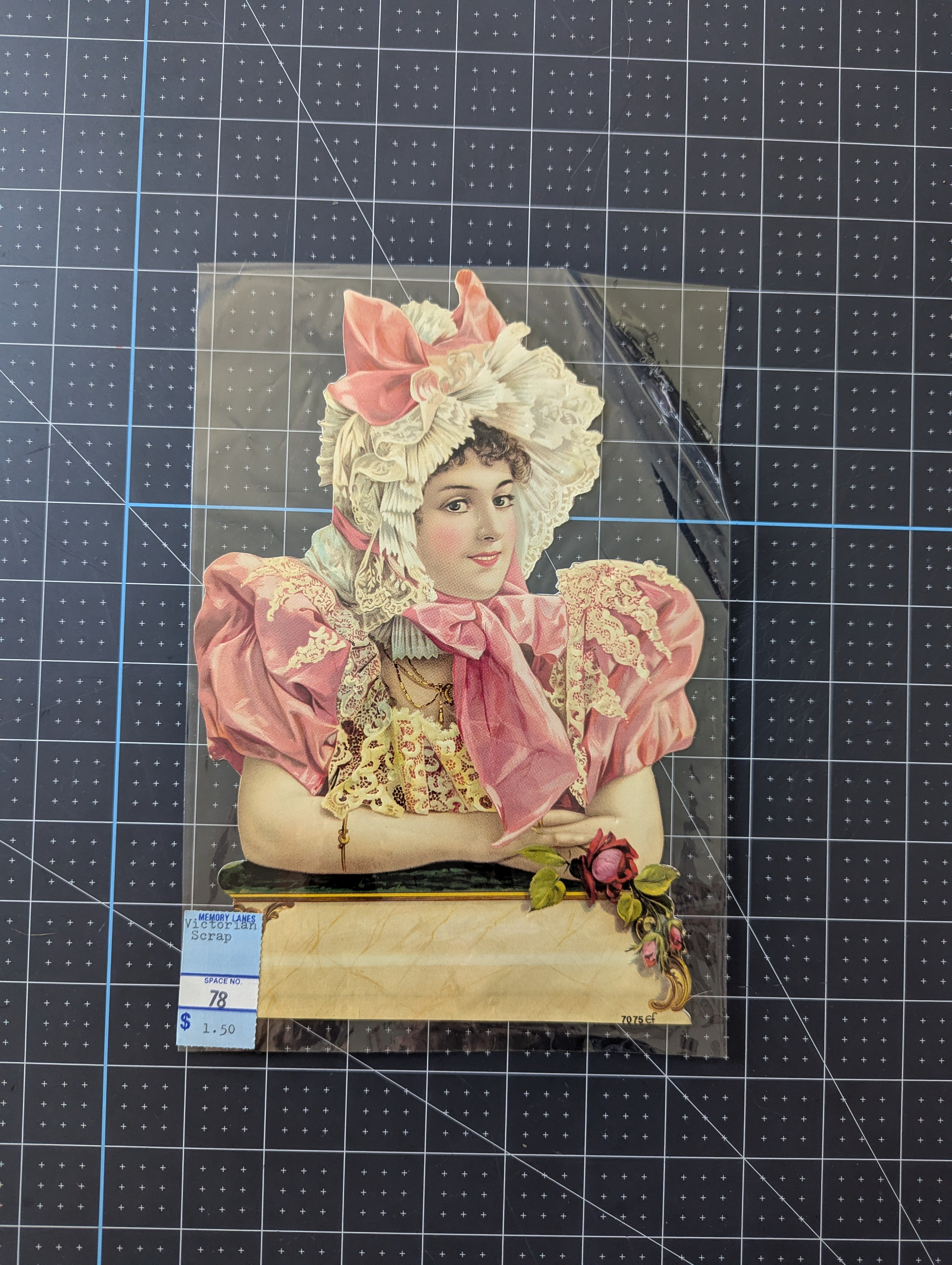 Victorian Style Scrap Die Cut - Woman in Bonnet – Remnants by Peo Vee